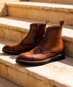 Bottines ALESSANDRO Marron Patiné