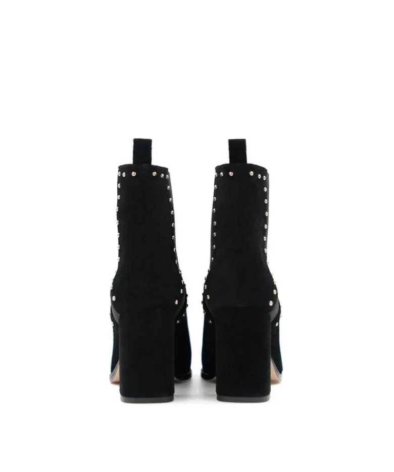 Bottines INES Veau Velours Noir