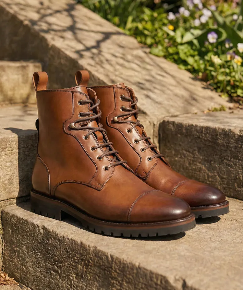 Bottines POWELL Marron Patiné