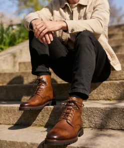 Bottines POWELL Marron Patiné