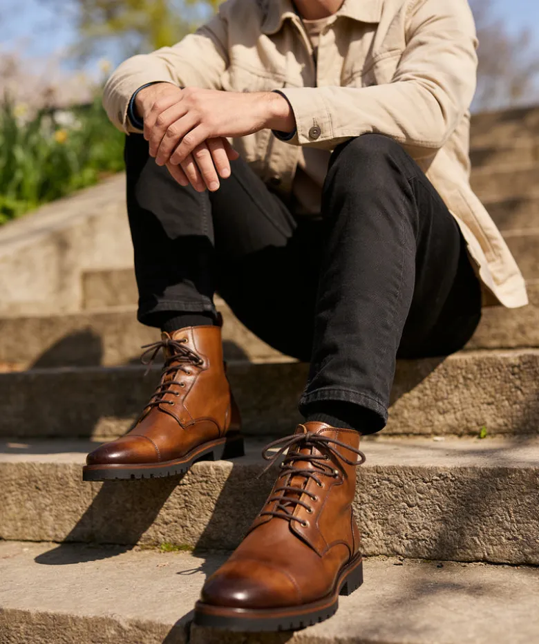 Bottines POWELL Marron Patiné