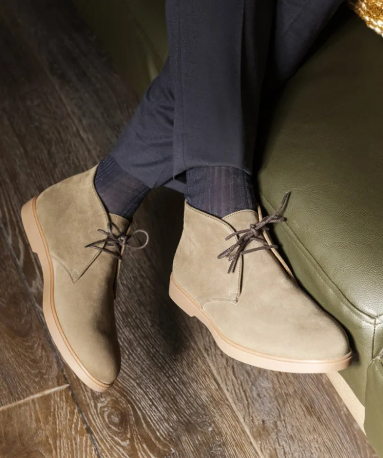 Bottines SAHARA Daim Olive
