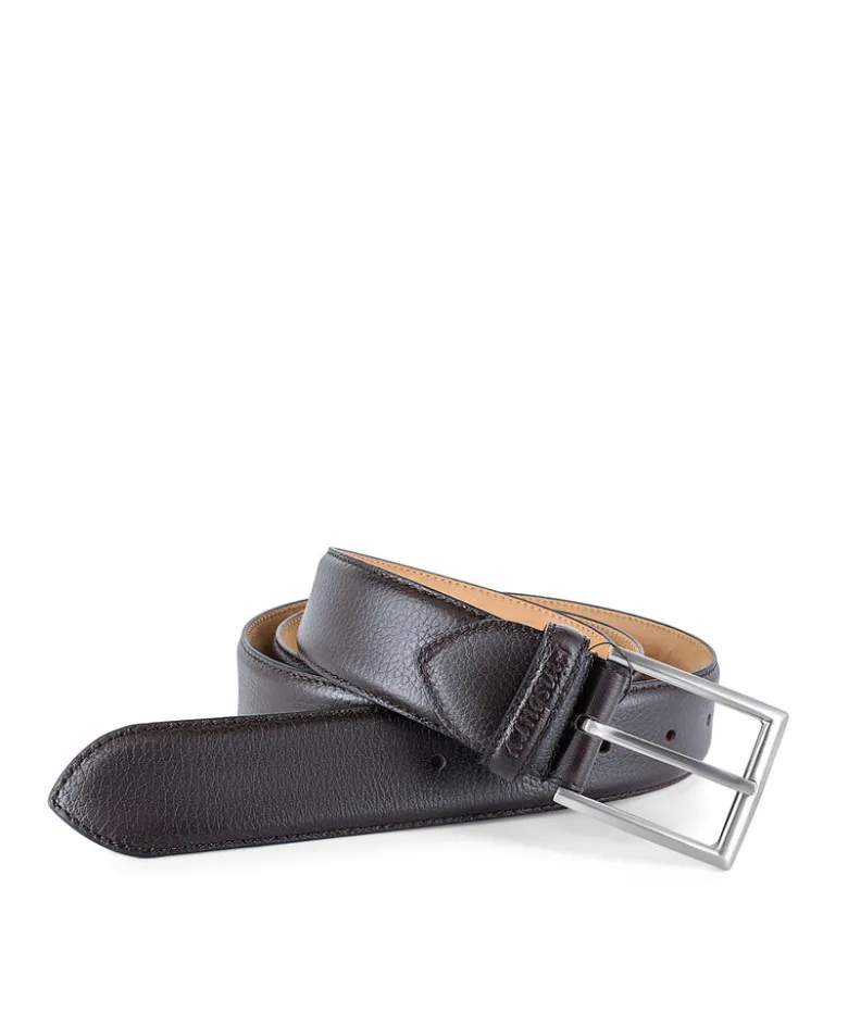 Ceinture Cuir Grainé Marron