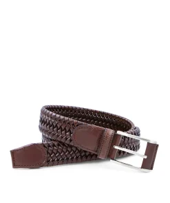 Ceinture cuir Torsadé Marron