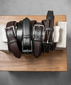 Ceinture cuir Torsadé Noir