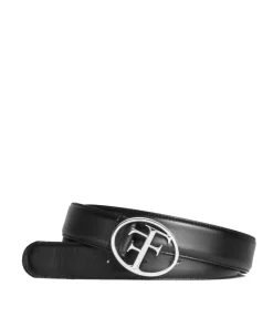 Ceinture PARIS Noir boucle Argent