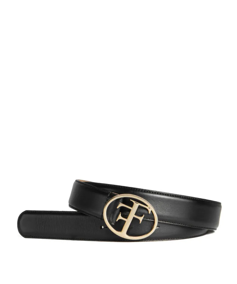 Ceinture PARIS Noir boucle Or