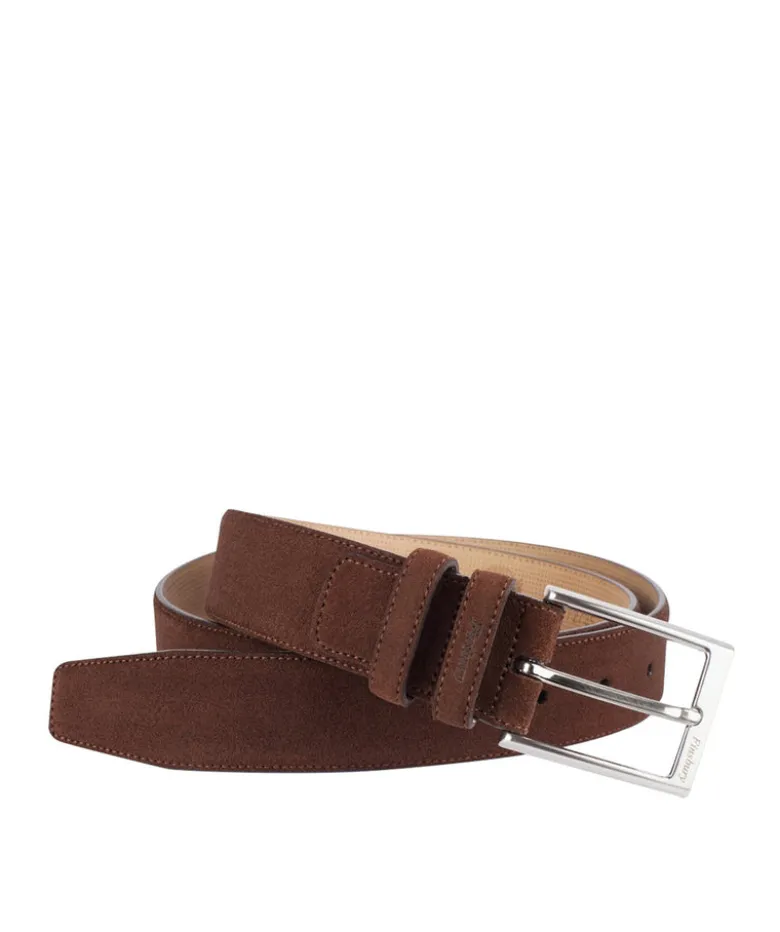 Ceinture Veau Velours Marron