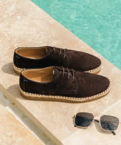 Derby espadrille CALIFORNIA Daim Marron Foncé