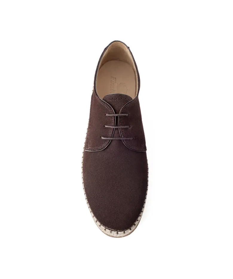 Derby espadrille CALIFORNIA Daim Marron Foncé