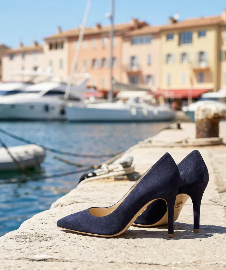 Escarpins MANON Daim Marine