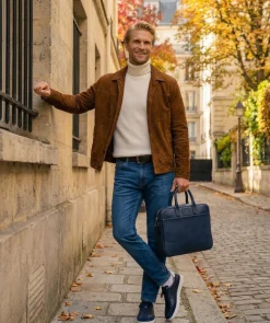 Mallette Grainée Bleu