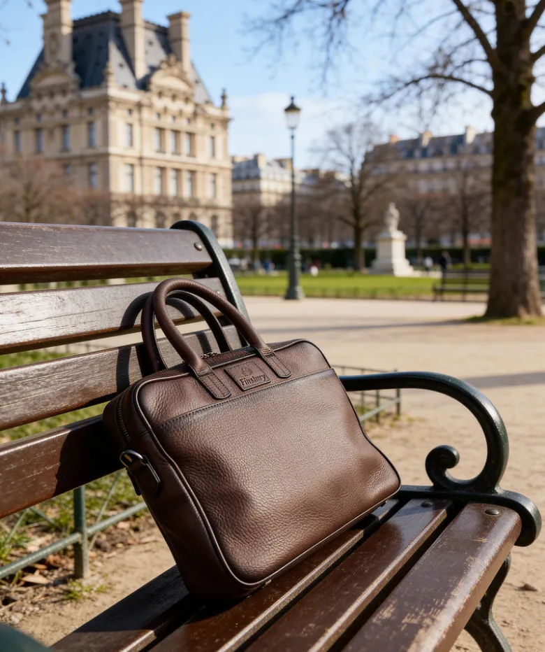 Mallette Grainée Marron Foncé