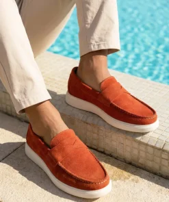 Mocassin ACAPULCO Veau Velours Brique