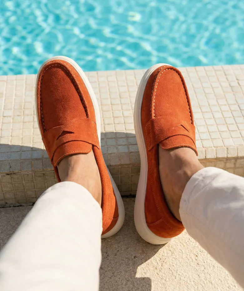 Mocassin ACAPULCO Veau Velours Brique