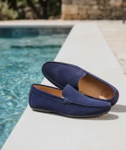 Mocassin DANDY Veau Velours Bleu Marine
