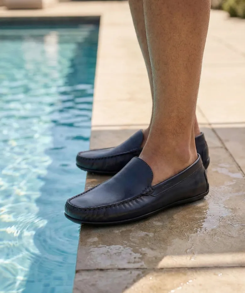 Mocassin LUCA Bleu Patiné