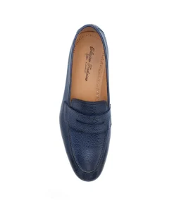Mocassin MARKOS Grainé Bleu Patiné