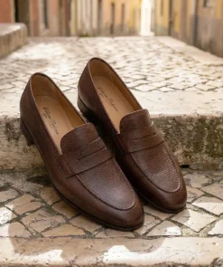 Mocassin MARKOS Grainé Marron Patiné