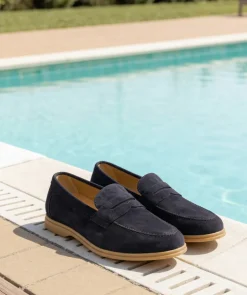 Mocassin PORTOBELLO Daim Bleu Marine
