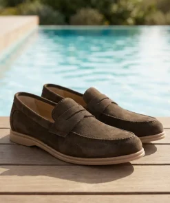 Mocassin PORTOBELLO Daim Olive Sombre