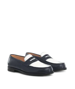 Mocassins Bicolore LILOU Marine et Blanc