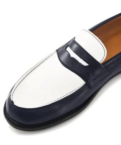 Mocassins Bicolore LILOU Marine et Blanc