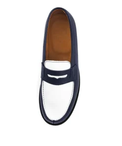 Mocassins Bicolore LILOU Marine et Blanc