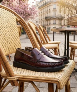 Mocassins EDUARDO Bordeaux Lisse