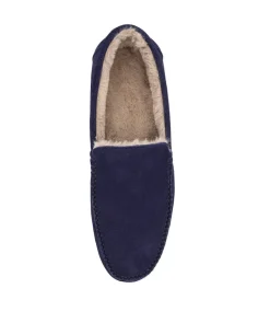 Pantoufle Fourrée HOMS Daim Bleu Marine