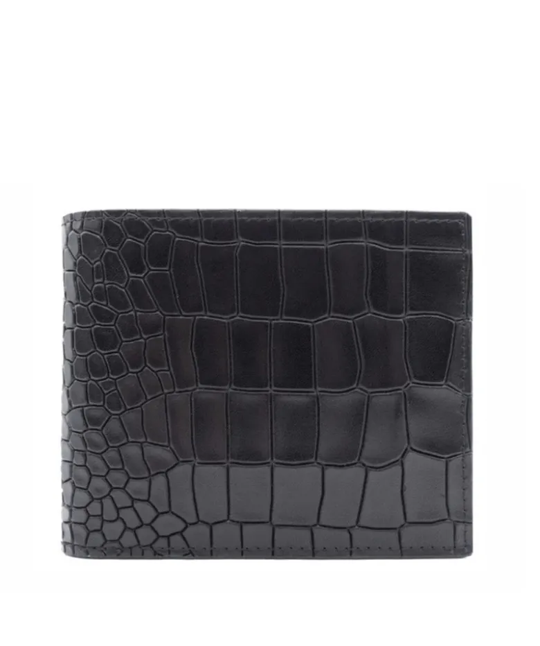 Portefeuille Croco Noir