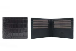 Portefeuille Croco Noir
