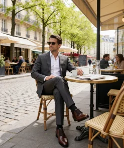 Richelieu HEATHROW MARRON BI MATIERE