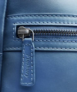 Sac à Dos en Cuir Patiné Bleu