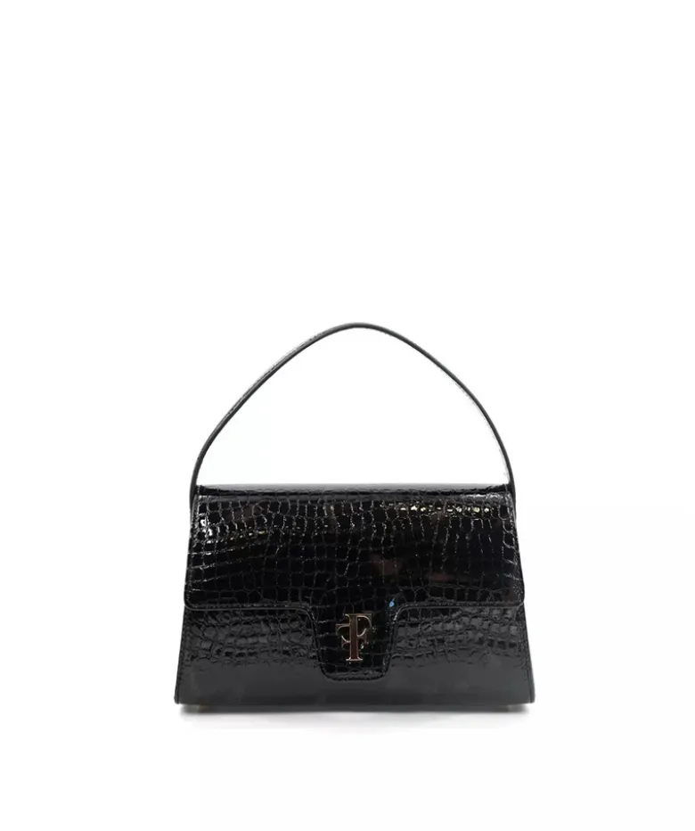 Sac FF23 Cuir Façon Croco Brun