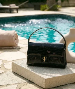 Sac FF23 Cuir Façon Croco Brun