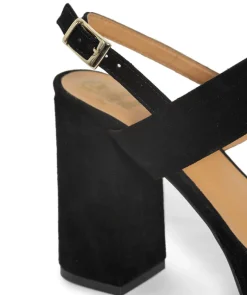 Sandales JANIS Veau Velours Noir