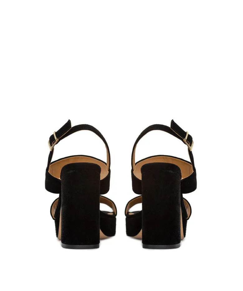 Sandales JANIS Veau Velours Noir