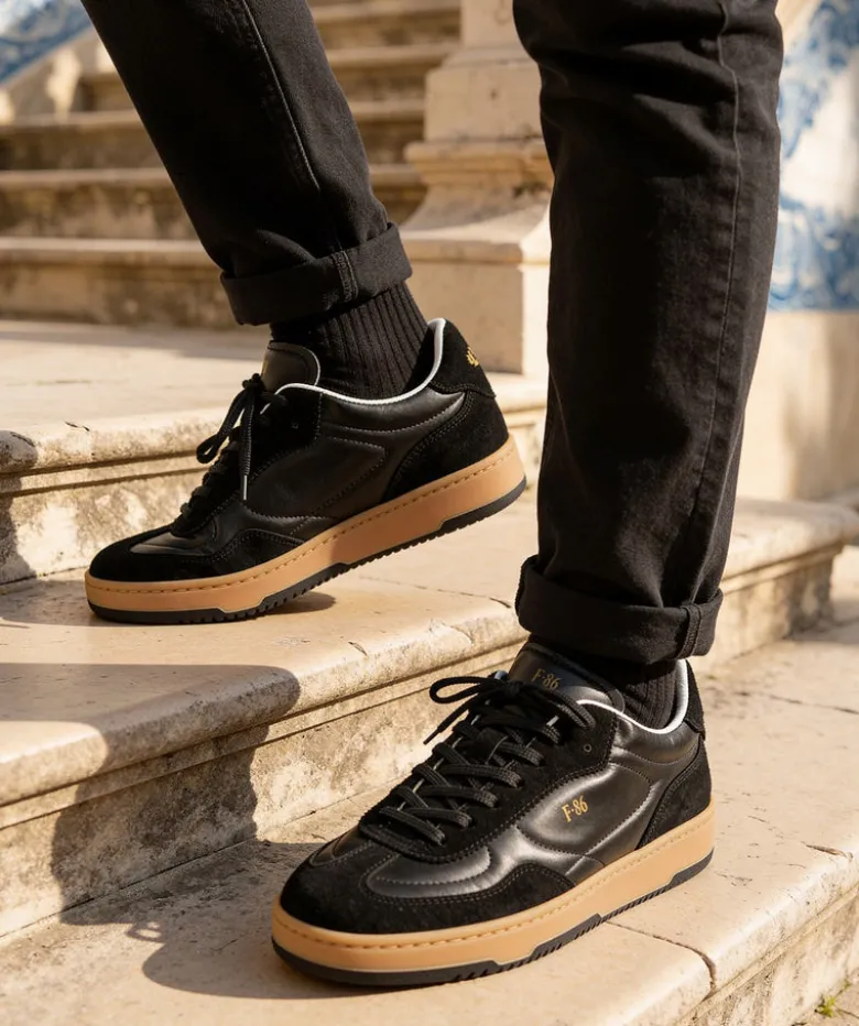 Sneakers JULES Noir Bi Matière