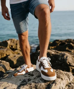 Sneakers LEO Blanc et Marron