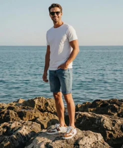 Sneakers LEO Blanc et Marron