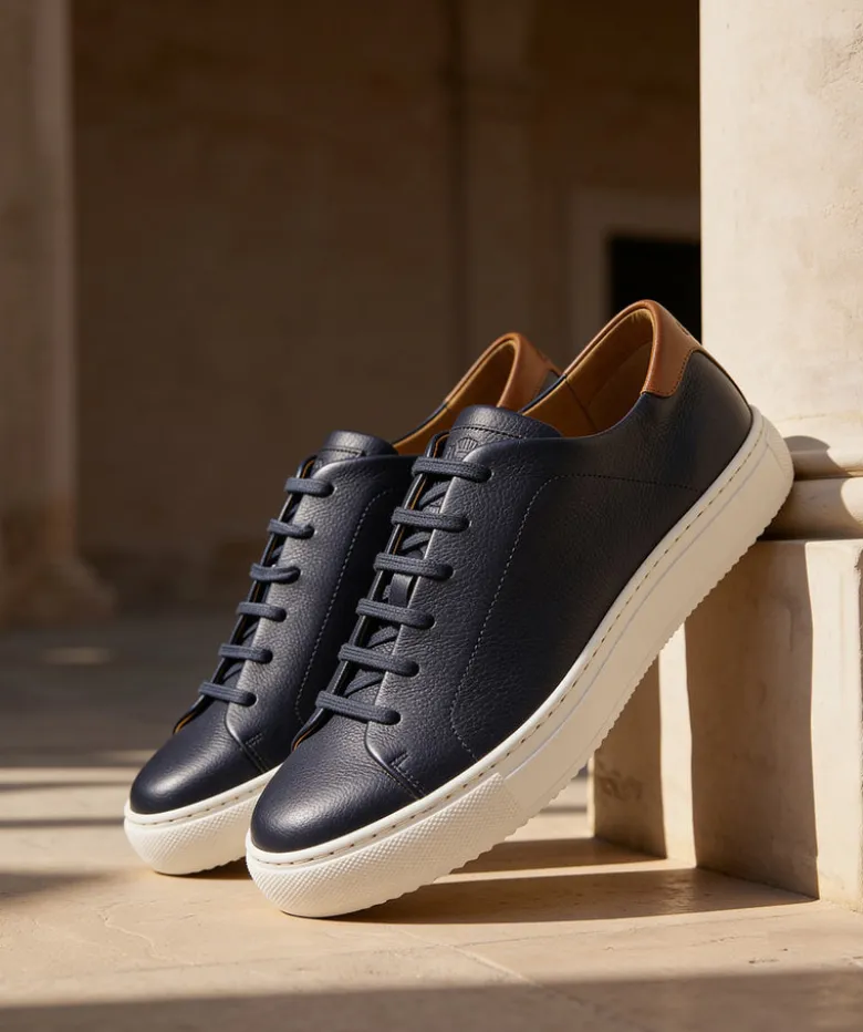 Sneakers MURPHY Grainé Marine