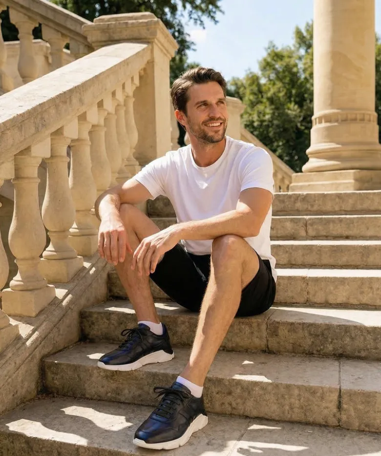 Sneakers PAOLO Bleu Patiné